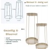 Plantenstandaard - 46 + 58 cm hoogte - taupe - set van 2