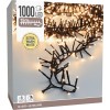 Maxi Cluster Kerstverlichting - 1000 led - 15m - extra warm wit - Timer - Lichtfuncties - Geheugen - Buiten